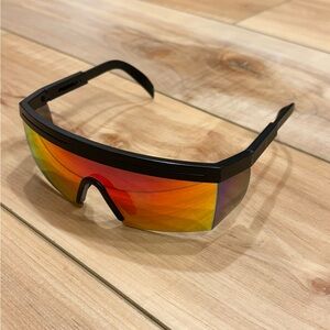 Retro Rainbow Reflective Festival Shades